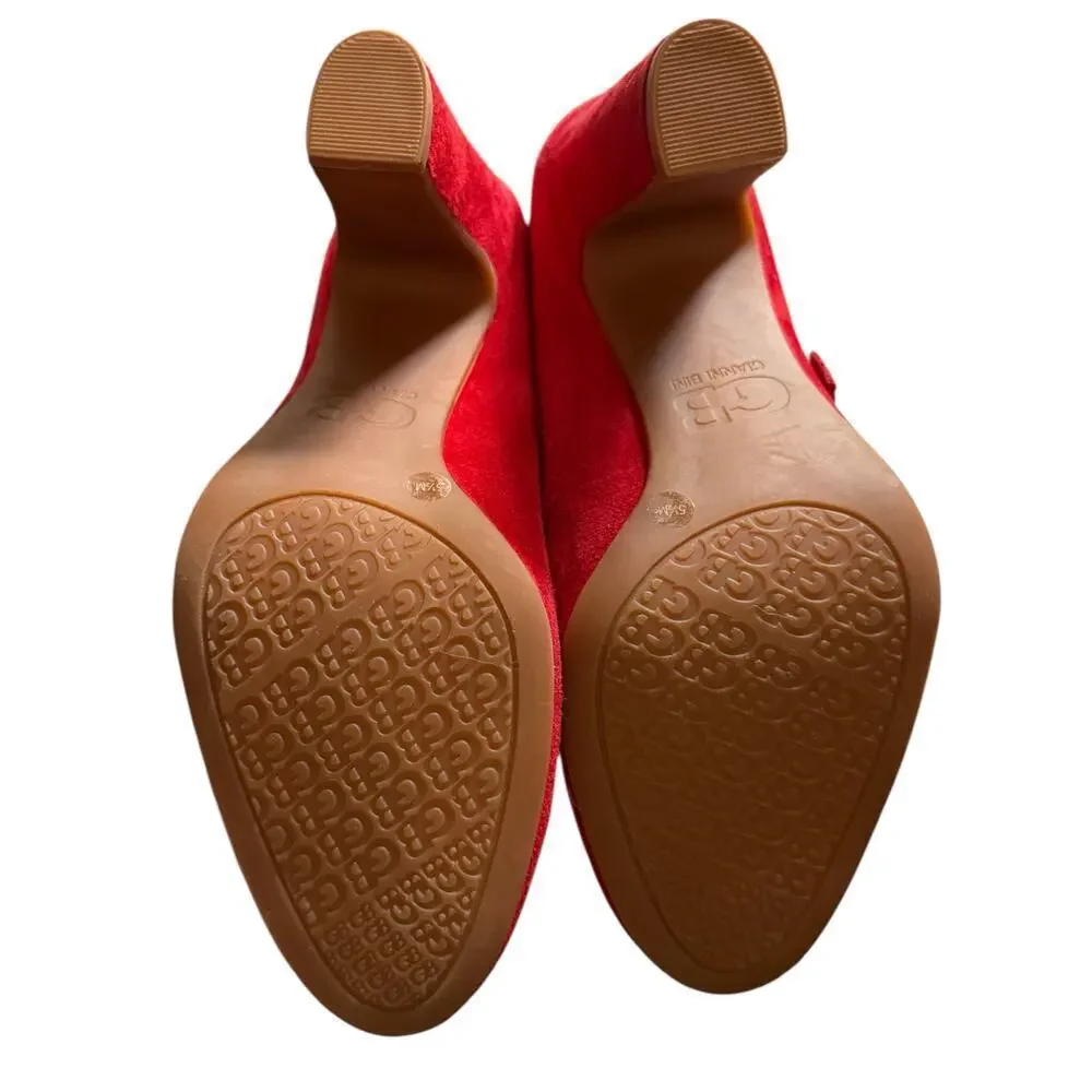 NEW- NWOT Gianni Bini Red Suede Mary Jane Heels Size 5.5